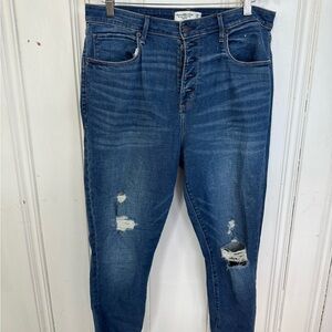 Abercrombie curve love button fly high rise ankle jeans